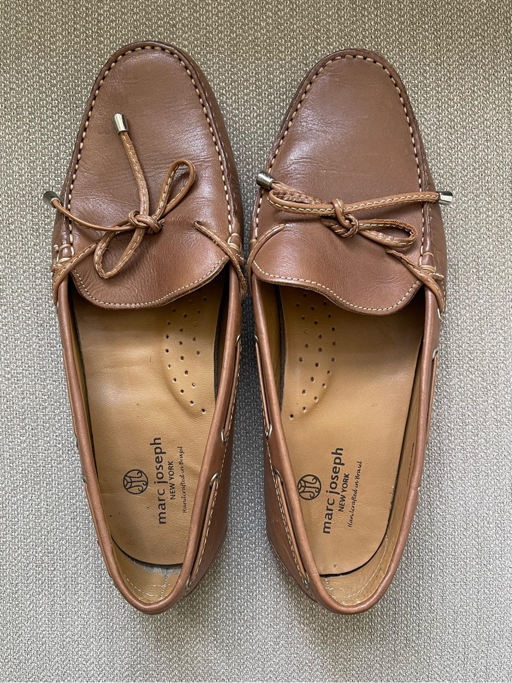 Marc Joseph Brown Leather Moccasin Loafers